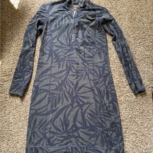 Tommy Bahama Blue Patterned Long Sleeve Dress